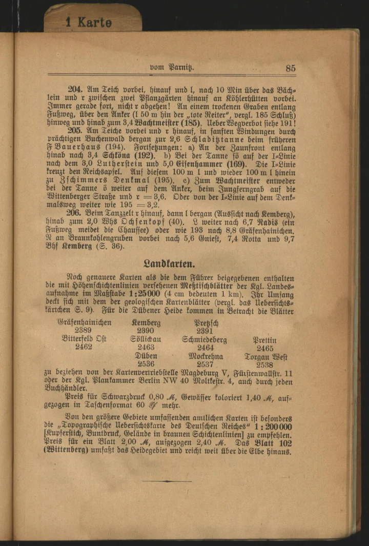 Fritzsches Wanderbuch beschreibt den „Parnitz" — 1916 — Foto 2