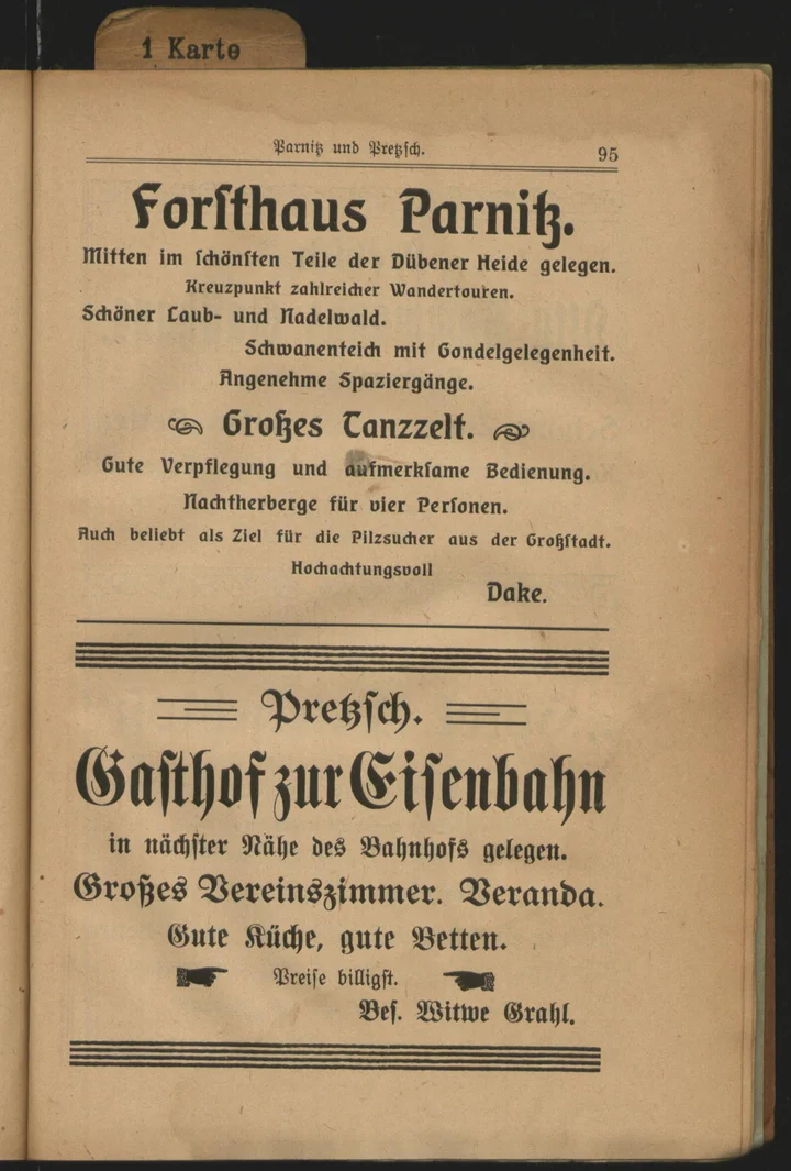 Fritzsches Wanderbuch beschreibt den „Parnitz" — 1916 — Foto 3