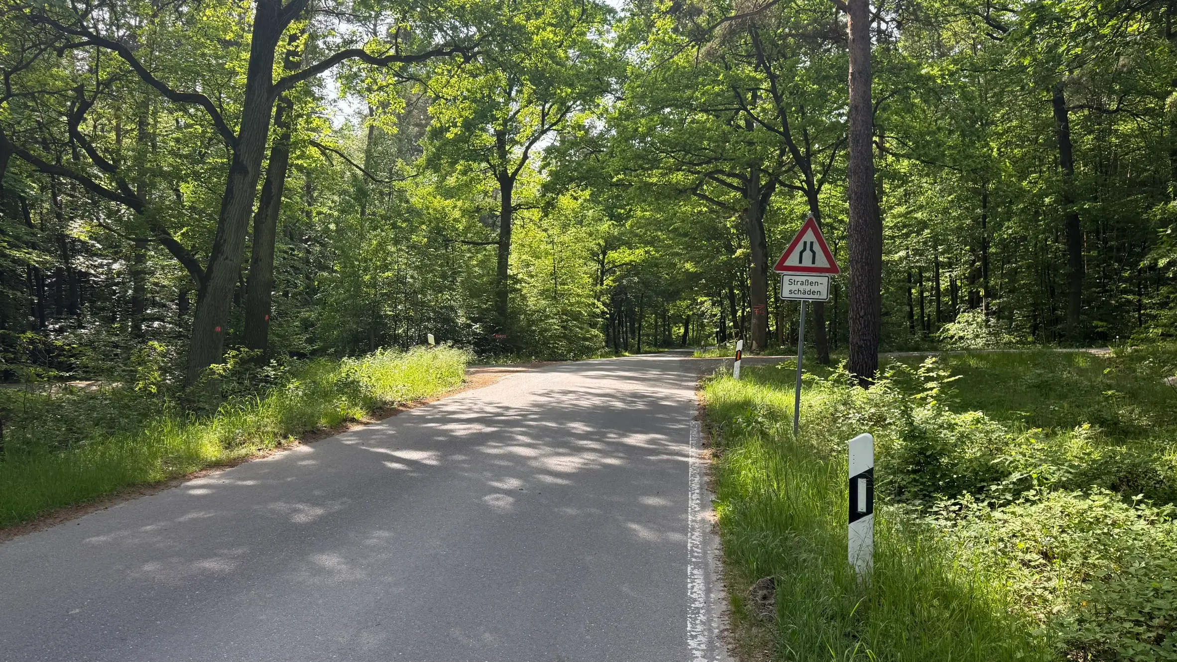 Abzweig auf der K 2119 — hier links abbiegen