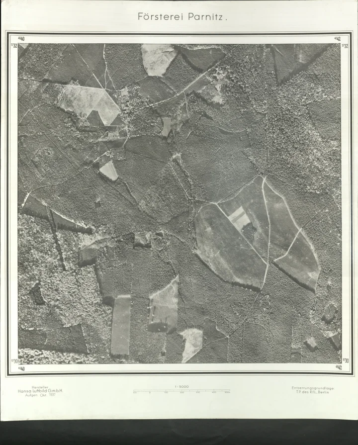 Försterei Parnitz aus der Luft — Oktober 1937 — Foto 2