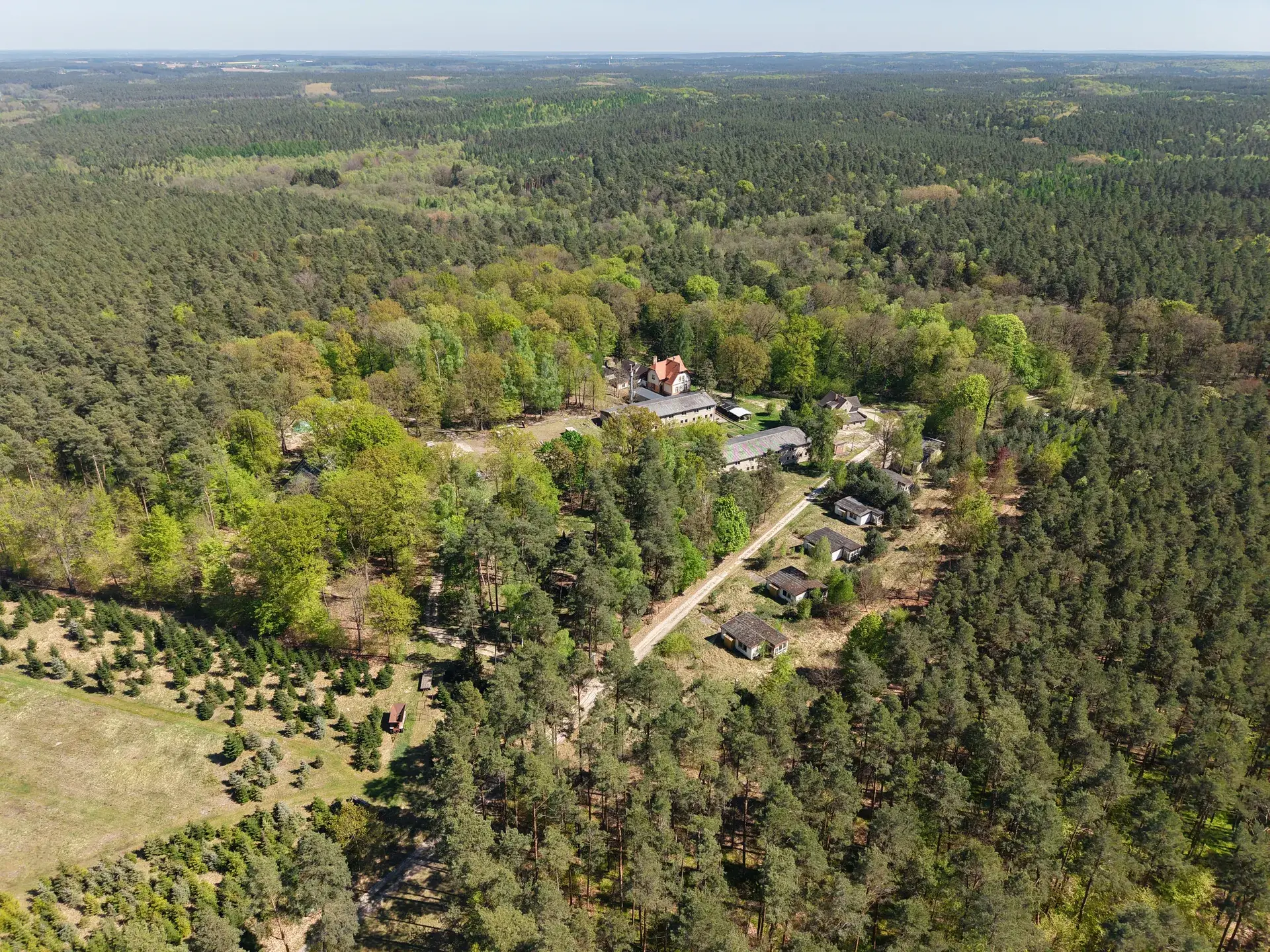 Luftbild der Umgebung des Forsthauses Parnitz