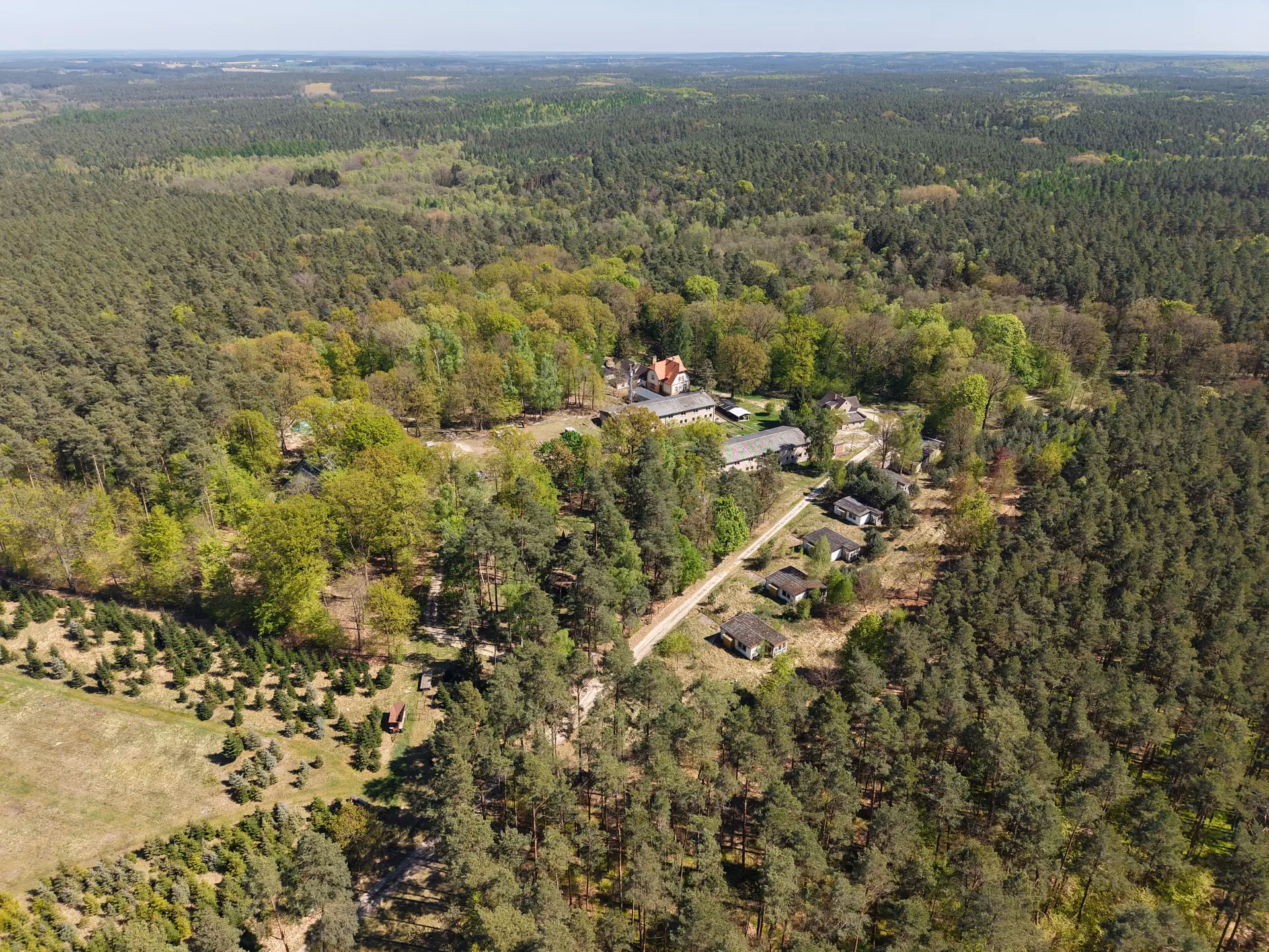 Luftbild der Umgebung des Forsthauses Parnitz
