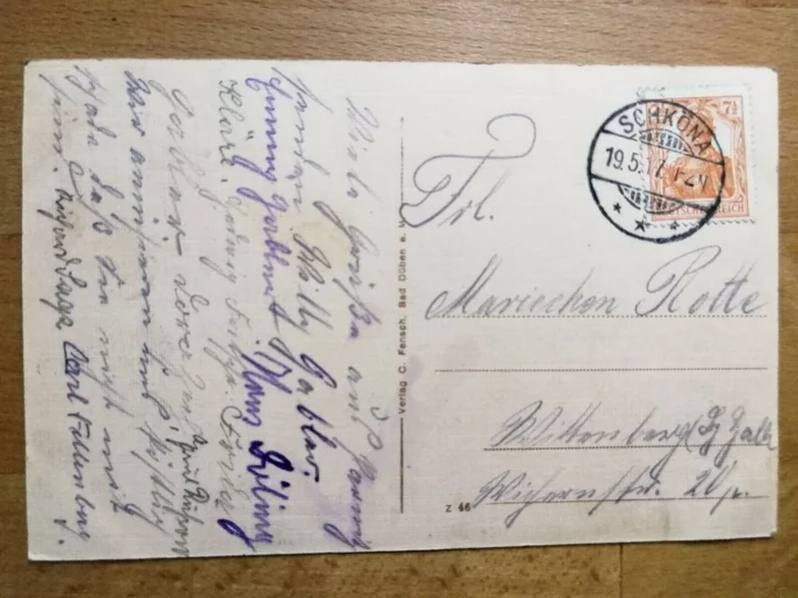 Schwanenteich am Forsthaus Parnitz — Ansichtskarte 1917 — Foto 2